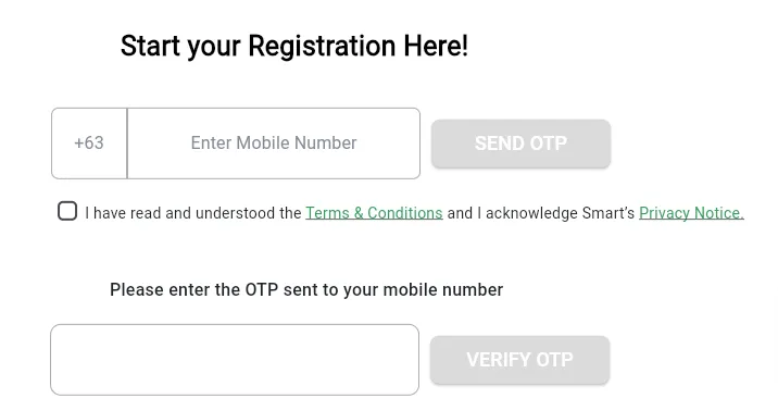 add number first to receive otp