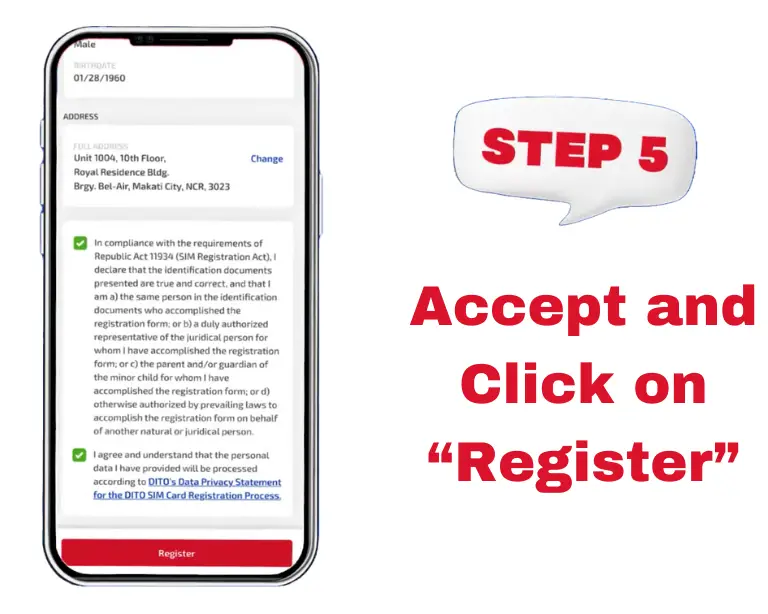 Dito SIM Registration via DITO app step7