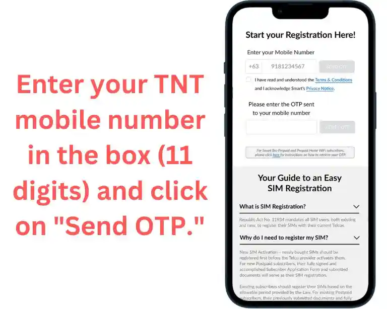 eter number and send OTP