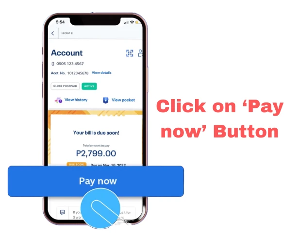 Globe Payment using Globeone app step-2