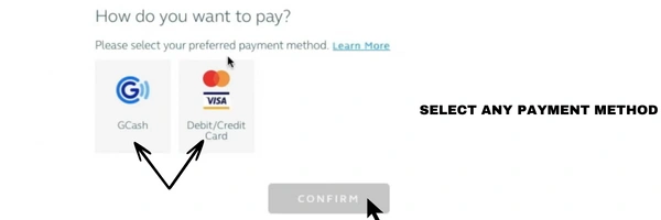 Select Payment Method Online
