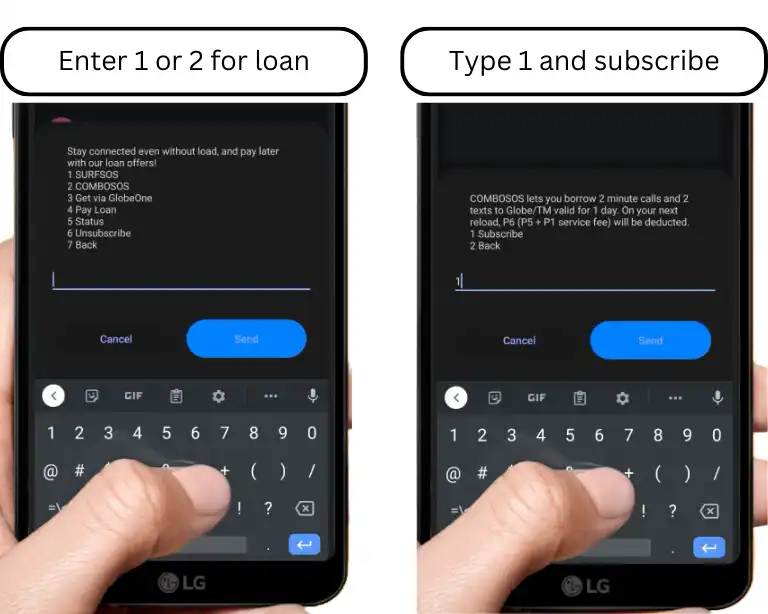 select loan type and subscribe